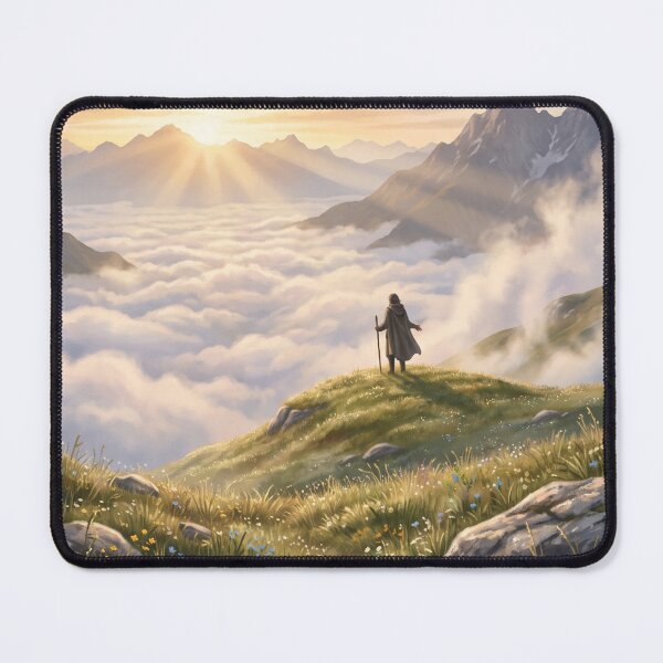 Item preview, Dawn of Stillness | Premium Sunrise Mindfulness Illustration | Mountain Wall Art | Inspirational Nature T-Shirt designed and sold by SAJ Design Studio.