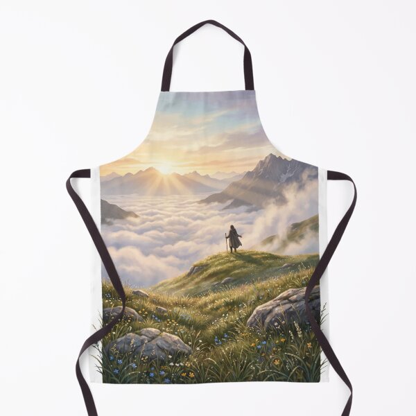 Item preview, Dawn of Stillness | Premium Sunrise Mindfulness Illustration | Mountain Wall Art | Inspirational Nature T-Shirt designed and sold by SAJ Design Studio.