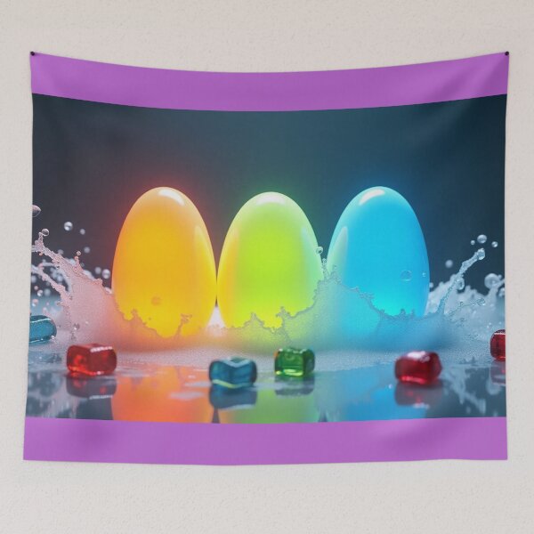Item preview, Neon Glowing Easter Eggs with Water Splash. designed and sold by fbtrisha.