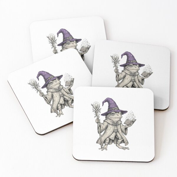 Item preview, Halloween Frog Wizard in Purple Hat and Wand Cute Magic Fantasy designed and sold by SOUFIANE1991.