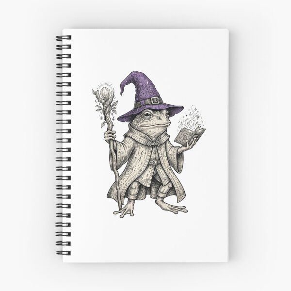 Item preview, Halloween Frog Wizard in Purple Hat and Wand Cute Magic Fantasy designed and sold by SOUFIANE1991.