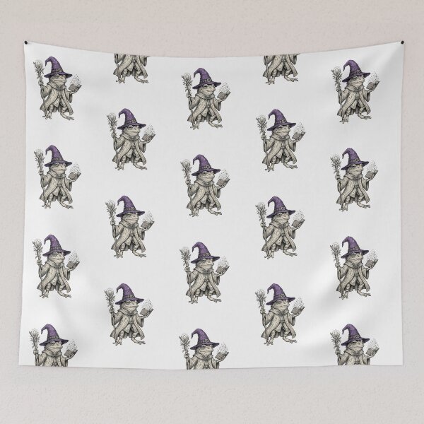 Item preview, Halloween Frog Wizard in Purple Hat and Wand Cute Magic Fantasy designed and sold by SOUFIANE1991.