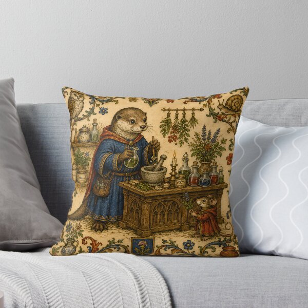 Item preview, Medieval Otter Apothecary – Illuminated Herbalist designed and sold by Drift Pattern Studio.