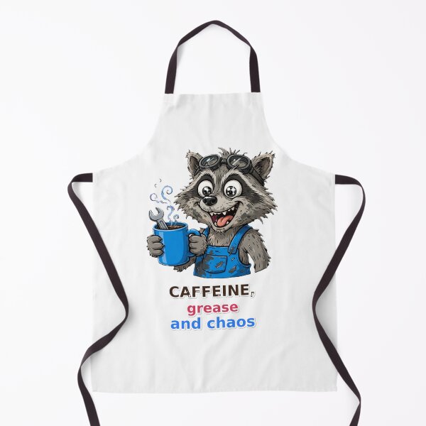 Item preview,  Funny Mechanic Raccoon Caffeine Grease Chaos designed and sold by Surviving Monday Club.