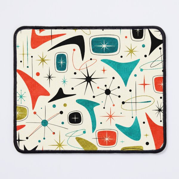 Item preview, 1950s Atomic Starburst VIBRANT - Mid Century Modern Boomerang Fabric designed and sold by PureVintageLove.