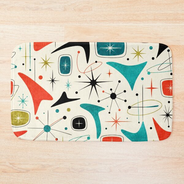 Item preview, 1950s Atomic Starburst VIBRANT - Mid Century Modern Boomerang Fabric designed and sold by PureVintageLove.