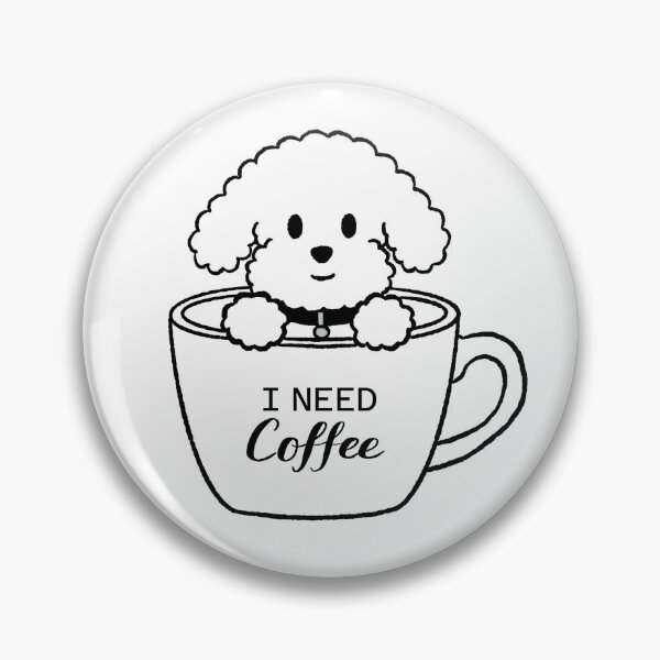 Item preview, Cute Coffee Dog in Mug | I Need Coffee Puppy designed and sold by pinkystickstore.