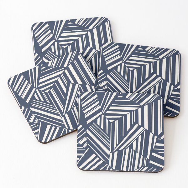 Item preview, Navy Blue Modern Geometric Stripe Pattern designed and sold by Aniko Tulipan.