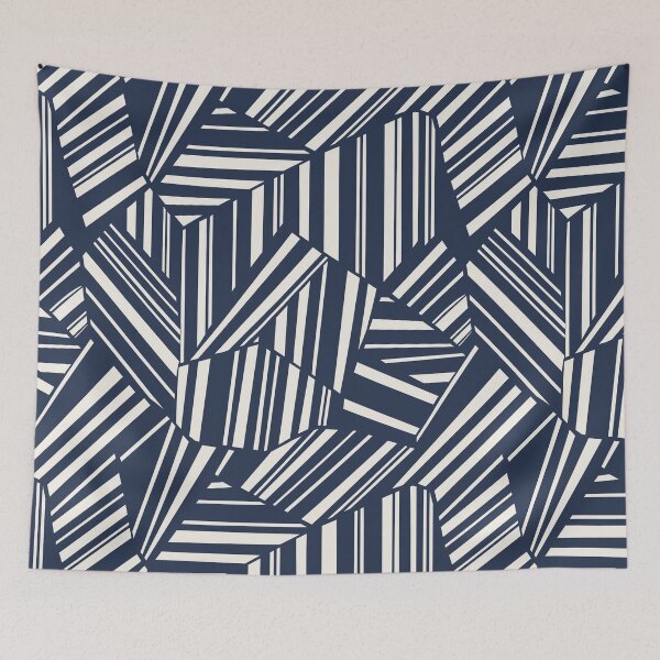 Item preview, Navy Blue Modern Geometric Stripe Pattern designed and sold by Aniko Tulipan.