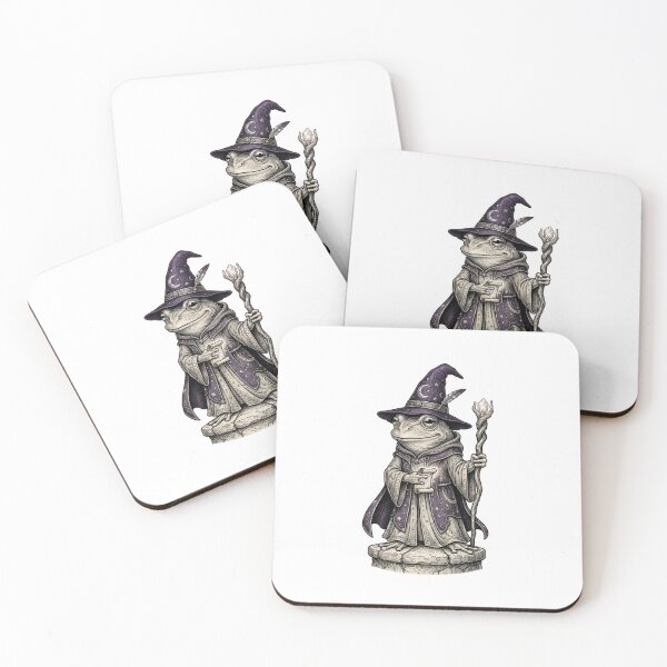 Item preview, Halloween Frog Wizard in Purple Hat and Wand Cute Magic Fantasy designed and sold by SOUFIANE1991.