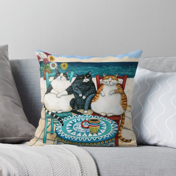 Aperçu de l'œuvre Trois chats se détendent au bord de la mer créée et vendue par Blue Horse Photo Magic.