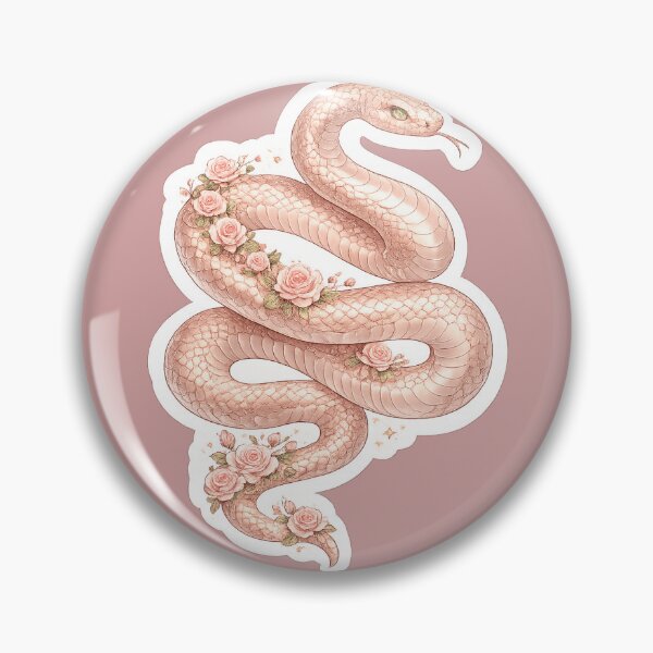 Item preview, Rose Gold Snake Sticker | Pink Roses & Emerald Dark Feminine Aesthetic | Serpentcore Sticker designed and sold by PawsAndpetalstudio.