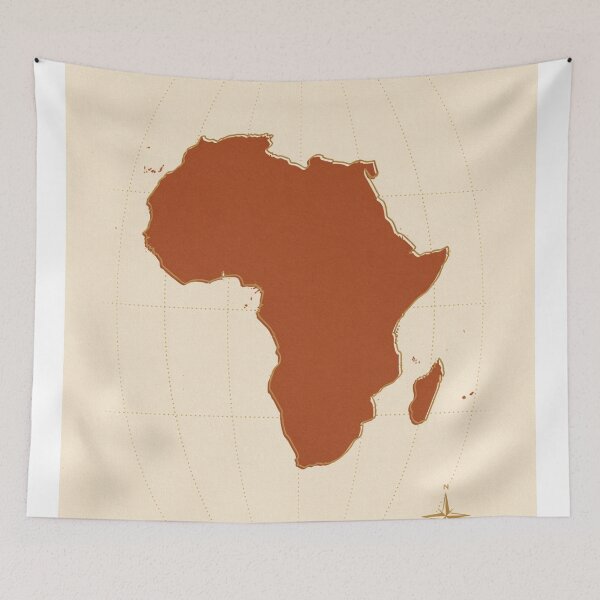 Item preview, Africa Map Minimalist Terracotta Poster designed and sold by Whoopau.