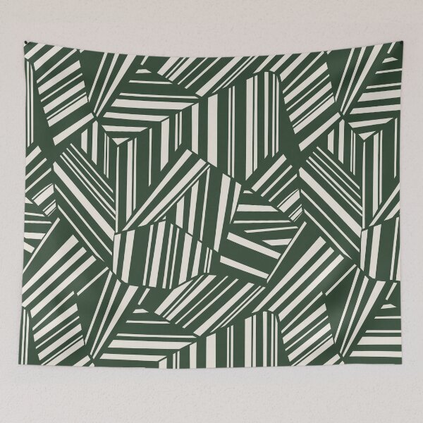 Item preview, Forest Green Modern Geometric Stripe Pattern designed and sold by Aniko Tulipan.