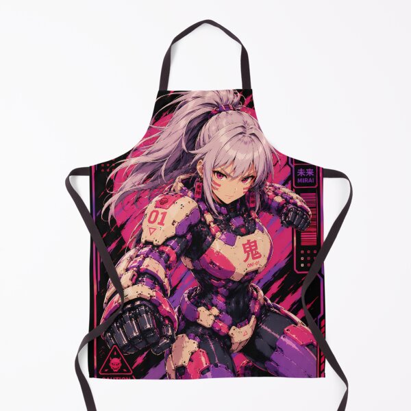 Item preview, Cyber Oni Mecha Girl – Retro Anime Yokai designed and sold by Apocalyptic Art Studio.