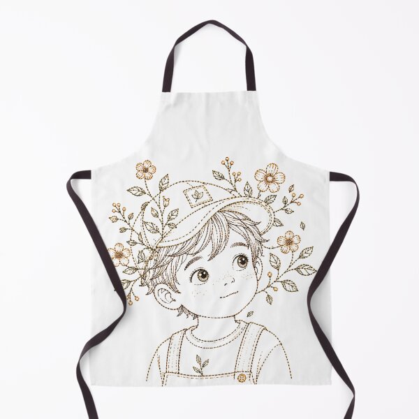 Item preview, Tiny Gardener Boy Floral Embroidery Art designed and sold by WearTheVibe Store.