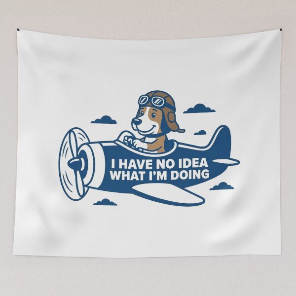 Item preview, Dog Flying Plane No Idea What I'm Doing Confidence designed and sold by NeonNerd Studio.