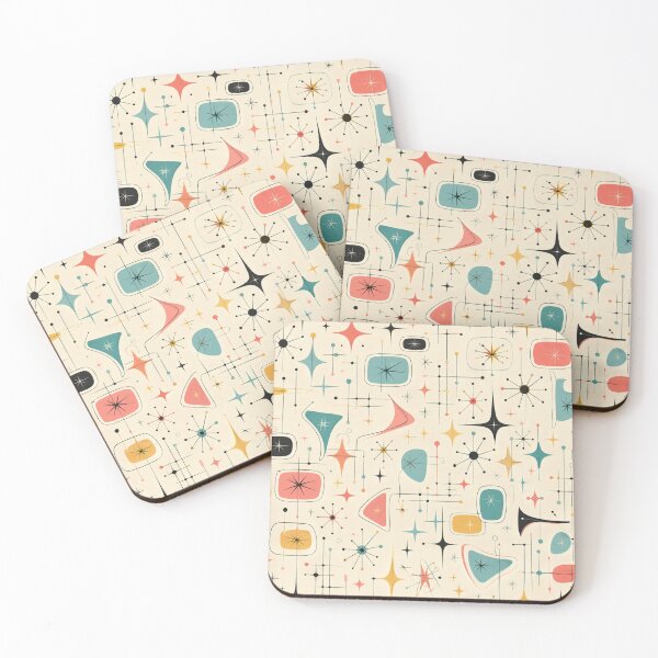 Item preview, 1950s Atomic Starburst - Mid Century Modern Boomerang Fabric designed and sold by PureVintageLove.
