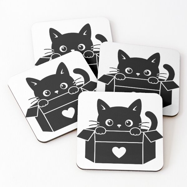 Item preview, Peeking Black Cat in a Box Sticker | Cute Minimalist Cat Design designed and sold by Sunday.Supply.