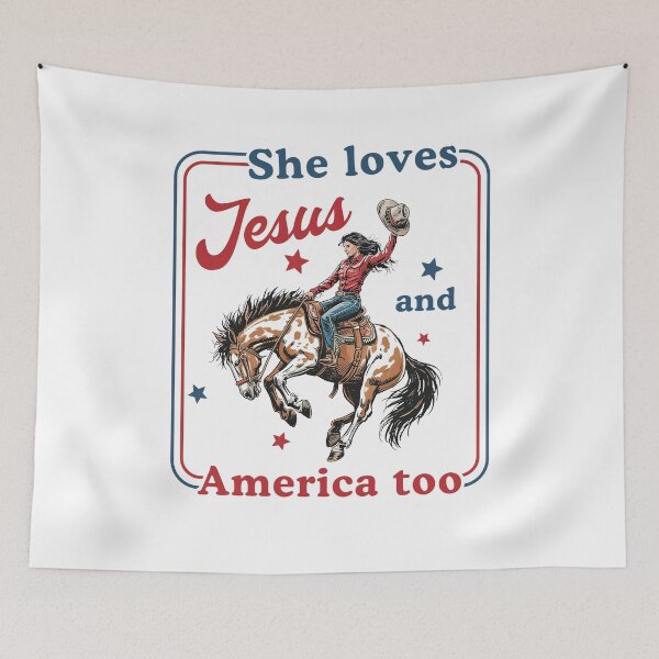 Item preview, She Loves Jesus and America Too designed and sold by suhairee-studio.