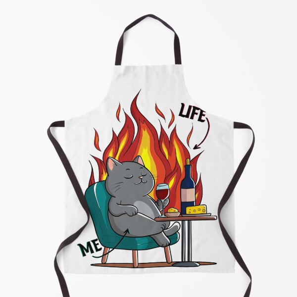 Item preview, Funny Cat Fine Wine Meme - Life is on Fire - Sarcastic Humor designed and sold by BlackCat Vibe.