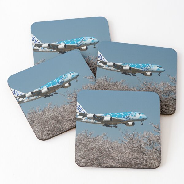 Item preview, ANA Flying Honu A380 and Cherry Blossoms designed and sold by YSJapanPhoto.