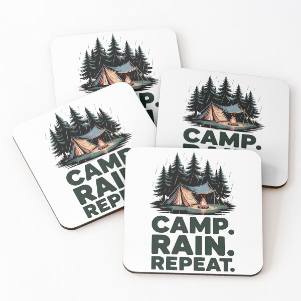 Artikelvorschau, Camp Rain Repeat Camping entworfen und verkauft von MooonTees.