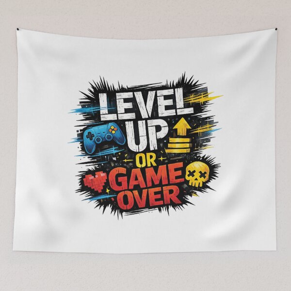Item preview, Level Up Or Game Over Video Game Controller Pixel Heart Skull Gaming Streetwear Graphic designed and sold by DesignArtist.ia.