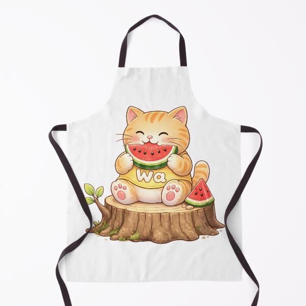 Item preview, Kawaii Orange Cat Eating Watermelon Cute Fruit Lover Design designed and sold by Wawa5656.