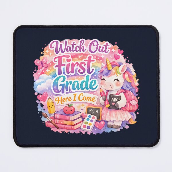 Item preview, Watch Out First Grade Here I Come Kawaii Watercolor Unicorn Pastel Girls Back to School Gift designed and sold by Artycom.