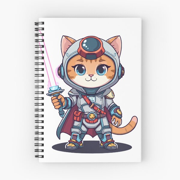 Item preview, Cute Space Cat Knight with Laser Sword | Chibi Sci-Fi Warrior designed and sold by muhammadkhafidh.