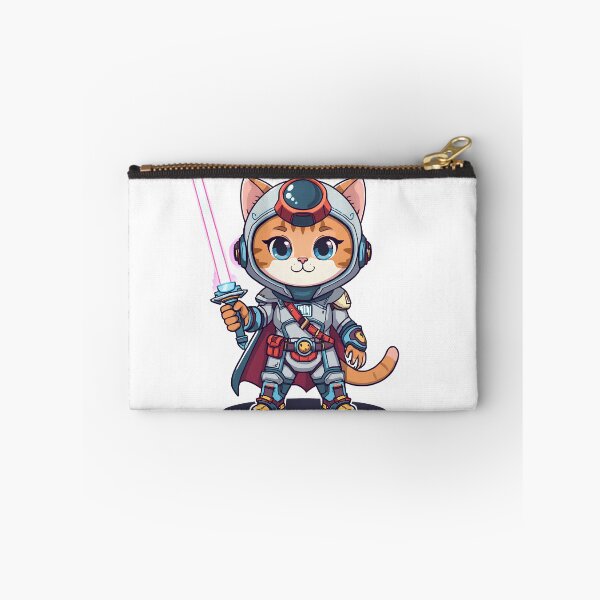 Item preview, Cute Space Cat Knight with Laser Sword | Chibi Sci-Fi Warrior designed and sold by muhammadkhafidh.