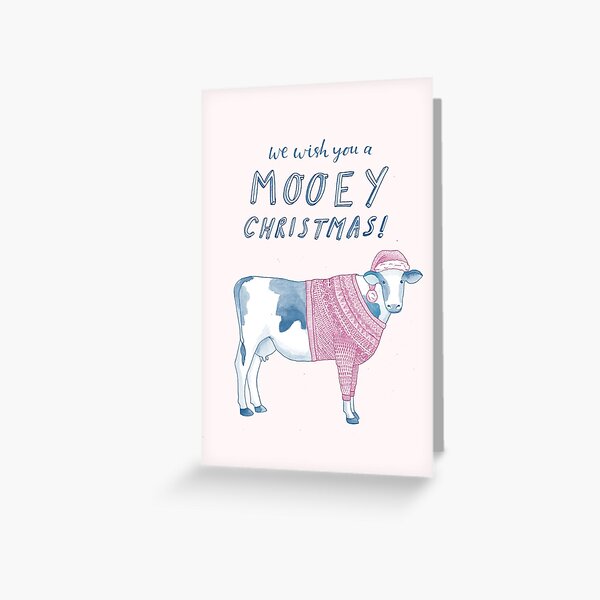 Item preview, We Wish You A Mooey Christmas - Pun Card designed and sold by jessicaadele.