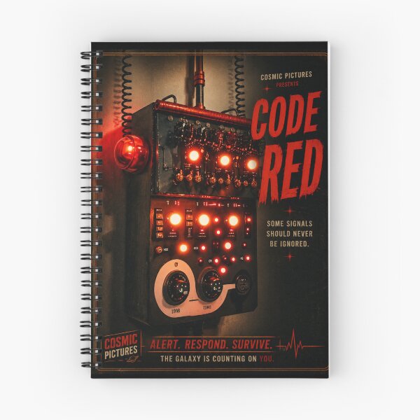 Item preview, CODE RED™ | Retro Sci-Fi Emergency Signal | Vintage Industrial Control Panel Art designed and sold by THE VESSEL ARCHIVE.