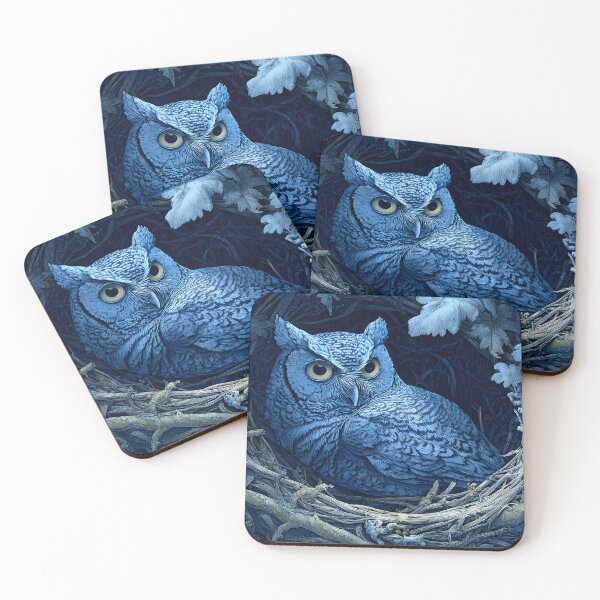 Item preview, Blue nesting owl designed and sold by ScienceRex.