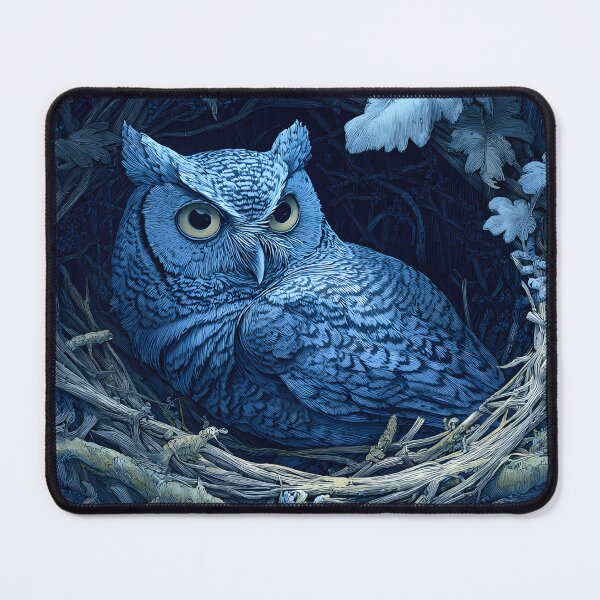 Item preview, Blue nesting owl designed and sold by ScienceRex.