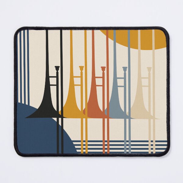 Item preview, Minimalist Trombone Quartet | Mid-Century Modern Jazz Art | Bauhaus Brass Ensemble Print | Abstract Music Decor designed and sold by Studio pod Burom.