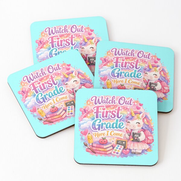 Item preview, Watch Out First Grade Here I Come Kawaii Watercolor Unicorn Pastel Girls Back to School Gift designed and sold by Artycom.