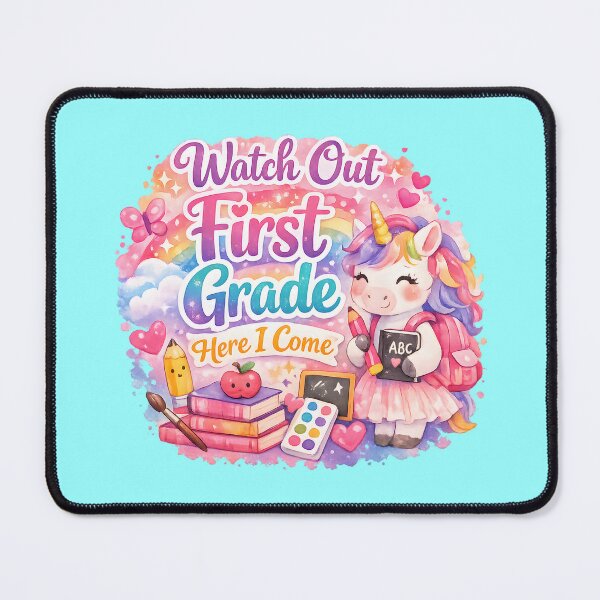 Item preview, Watch Out First Grade Here I Come Kawaii Watercolor Unicorn Pastel Girls Back to School Gift designed and sold by Artycom.