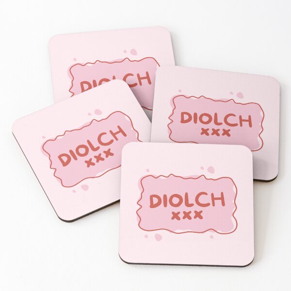 Item preview, Diolch xxx | thank you fun pink typography digital art designed and sold by QuillPrints.