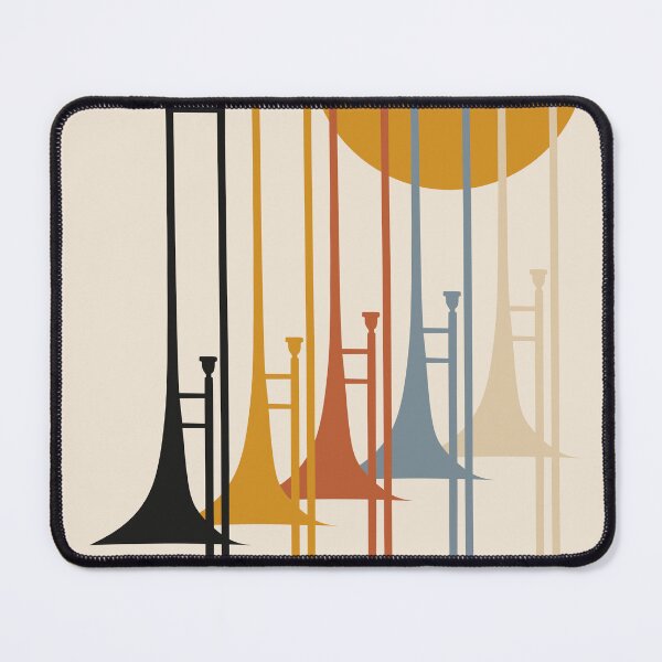 Item preview, Minimalist Trombone Ensemble | Mid-Century Modern Jazz Art | Abstract Brass Instrument Print | Bauhaus Music Print designed and sold by Studio pod Burom.
