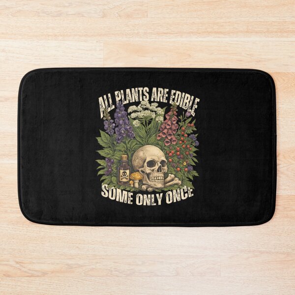 Item preview, All Plants Are Edible Some Only Once – Funny Botanical Dark Humor Skull Mushroom designed and sold by Artycom.