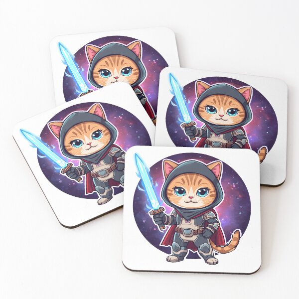 Item preview, Cute Galaxy Cat Warrior | Chibi Space Knight with Magic Sword designed and sold by muhammadkhafidh.