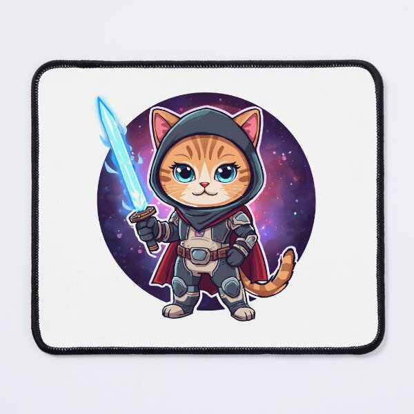 Item preview, Cute Galaxy Cat Warrior | Chibi Space Knight with Magic Sword designed and sold by muhammadkhafidh.