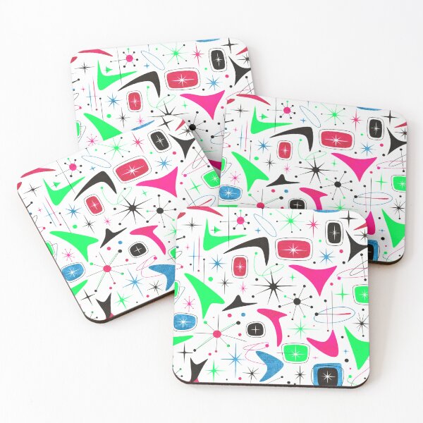 Item preview, Neon Atomic Starburst Pattern - Cyberpunk 1950s Retro Futurism Design designed and sold by PureVintageLove.