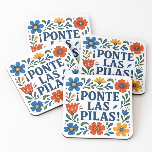 Item preview, Ponte Las Pilas, Funny Spanish Motivational, Latina Gift, Mexican Floral Folk Art, Hispanic Saying designed and sold by Quiajia.