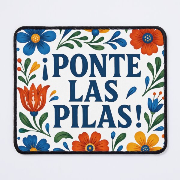 Item preview, Ponte Las Pilas, Funny Spanish Motivational, Latina Gift, Mexican Floral Folk Art, Hispanic Saying designed and sold by Quiajia.