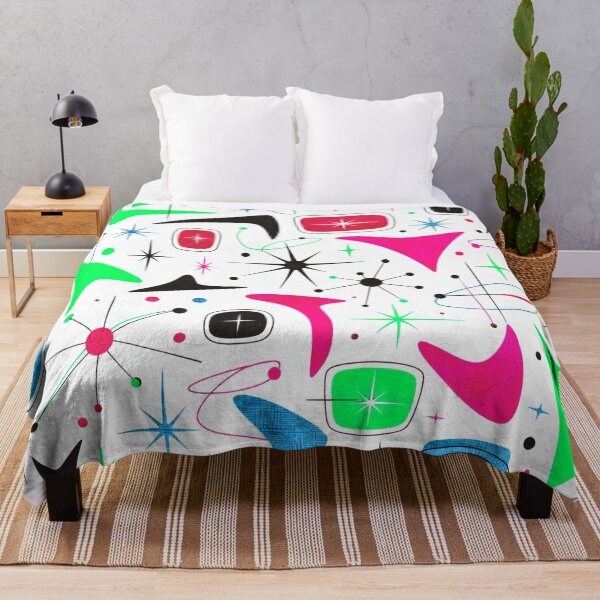 Item preview, Neon Atomic Starburst Pattern - Cyberpunk 1950s Retro Futurism Design designed and sold by PureVintageLove.