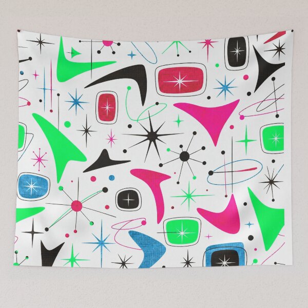 Item preview, Neon Atomic Starburst Pattern - Cyberpunk 1950s Retro Futurism Design designed and sold by PureVintageLove.