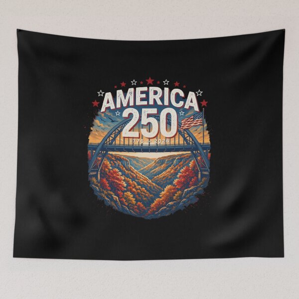 Item preview, America 250 New River Gorge West Virginia 1776-2026 Vintage USA Tee v2 designed and sold by DarylWelsh2024.